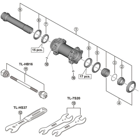 SPRE HBM8110-BS comp hub axle 110 mm