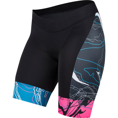 Women's ELITE Pursuit Graphic Tri Short, Screaming Pink Composite, Size L