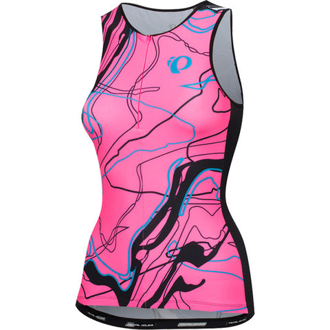 Women's ELITE Pursuit Graphic Tri Singlet, Screaming Pink Composite, Size L