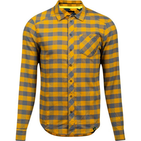 Men's Rove Long Sleeve Shirt, Turbulence / Gold Plaid, Size S