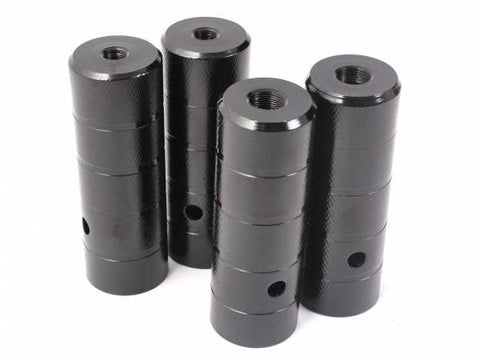 BMX Peg Set KHE BLACK STEEL 14mm PAIR and 10mm pair