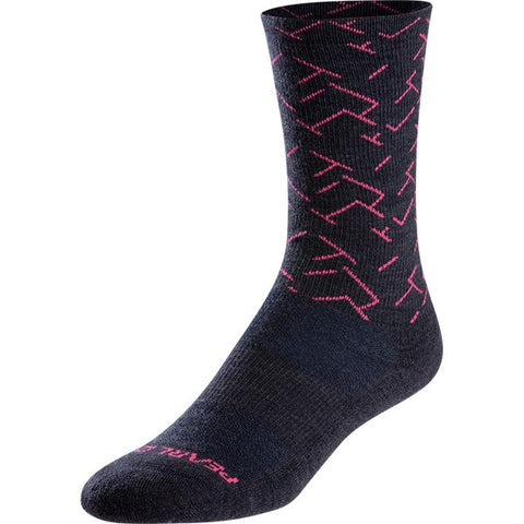 Unisex Merino Wool Thermal Socks, Navy Sashiko Fade, Size L