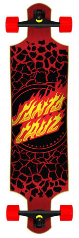 Santa Cruz Cruzer Flame Dot Drop Down Longboard  40" - (skateboard complete)