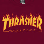 Thrasher - Flame Logo Flame Logo Cardinal Red T-Shirt (skatewear)