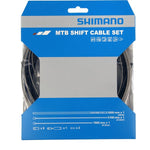 MTB gear cable set, stainless steel inner wire, black