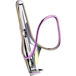 More'o Inox stainless steel bottle cage, oil slick with chrome plate