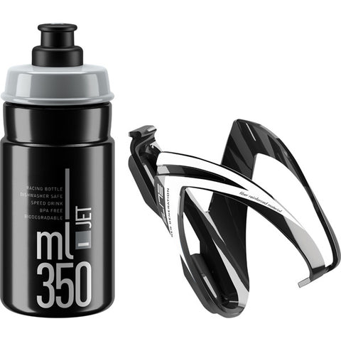 Ceo Jet youth bottle kit includes cage and 66 mm, 350 ml bottle black