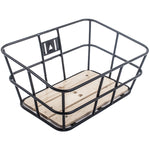 Portland tubular metal basket with wooden base