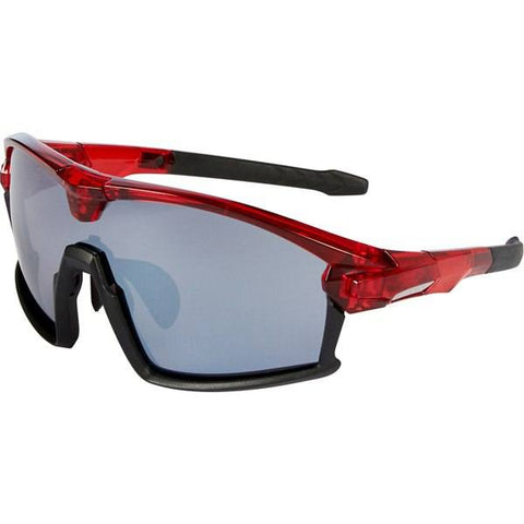Code Breaker glasses 3 pack - gloss red frame, silver mirror/smoke/clear lens