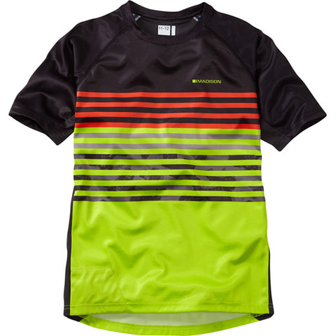 Zen youth short sleeve jersey, black / krypton lime age 13 - 14