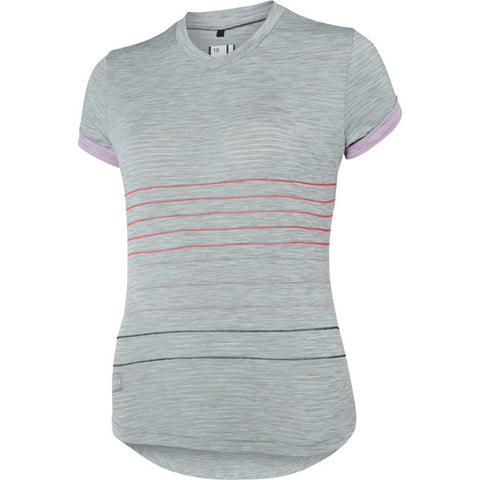 Leia women's short sleeve jersey, silver grey / violet mist size 16