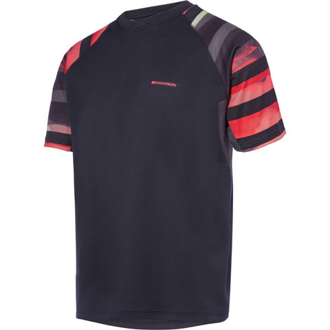 Zenith men's short sleeve jersey, haze black / true red medium