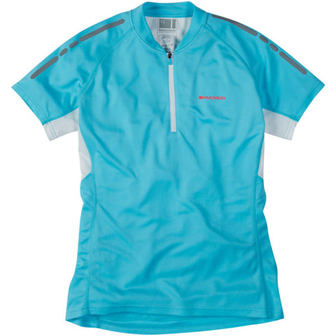 Stellar women's short sleeved jersey, blue fish size 8