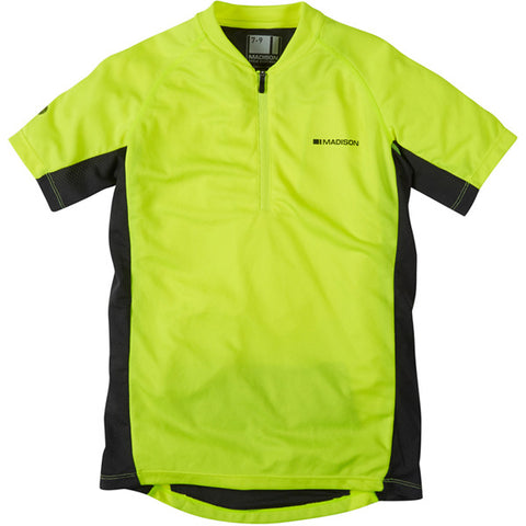 Trail youth short sleeved jersey, hi-viz yellow age 7 - 9