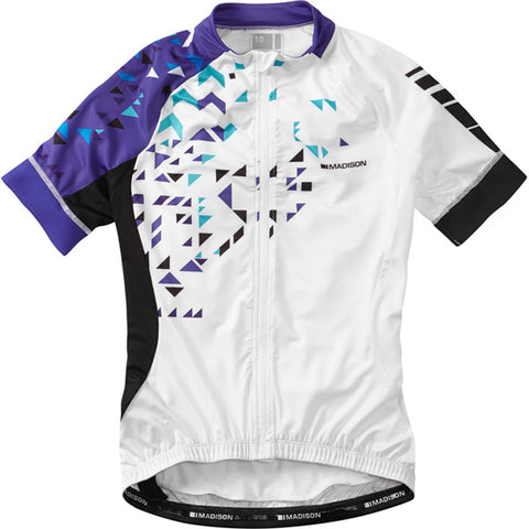 Sportive women's short sleeve jersey, white / purple reign size 10