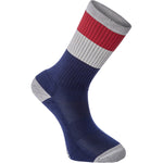 Alpine MTB sock, cloud grey / classy burgundy small 36-39