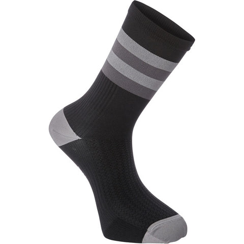 RoadRace Premio extra long sock, hoops black / cloud grey small 36-39