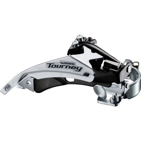 FD-TY500 hybrid front derailleur, top swing, dual-pull and multi fit for 42T