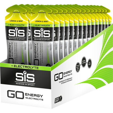 GO Energy + Electrolyte Gel - box of 30 gels - lemon and mint