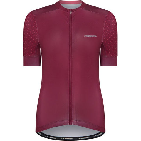 Sportive women's short sleeve jersey, classy burgundy size 14