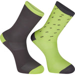 Sportive long sock twin pack, rain drops phantom / lime punch X-large 46-48