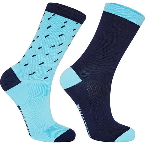 Sportive mid sock twin pack, rain drops ink navy / blue curaco small 36-39