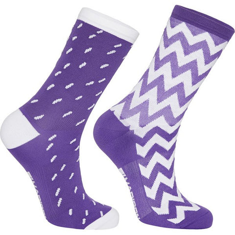 Sportive mid sock twin pack, ziggy purple reign / white large 43-45