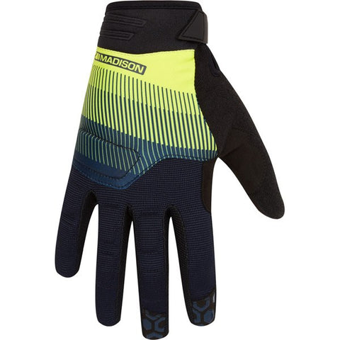 Zenith men's gloves, ink navy / lime punch medium