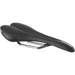 Stratos Men's Saddle with Pressure Relief Cut-Out, Cro-mo Rails, Black