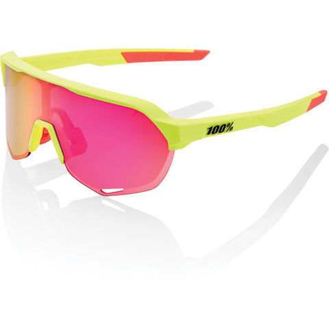 S2 - Matt Washed Out Neon Yellow - Purple Multilayer Mirror Lens