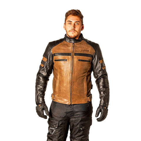 Pier Leather CE Jacket Black/Brown S/38