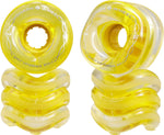 60mm Shark California Roll Longboard Wheels 4-pack (60mm | Clear With Yellow Hub)