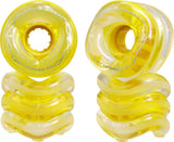 60mm Shark California Roll Longboard Wheels 4-pack (60mm | Clear With Yellow Hub)