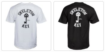 Skeleton Key - Branded Key White T-Shirt (skatewear)