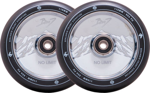 Striker Benj No Limit Pro Scooter Wheels 2-Pack (110mm | Black/Chrome)