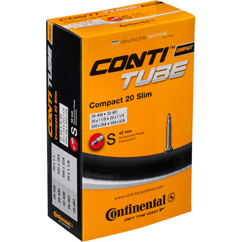 Compact tube 20 x 1 1/8 - 1 1/4 inch Presta valve Inner Tube